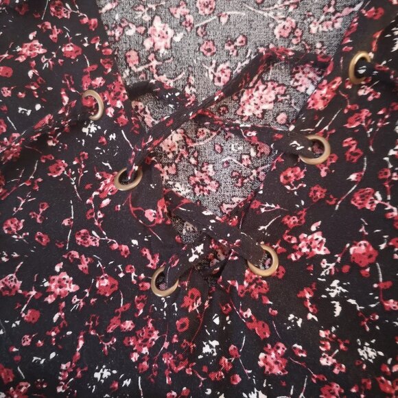 Lily Morgan Ladies Size Large Black with Flower Pattern Sleeveless Dress - Picture 7 of 10